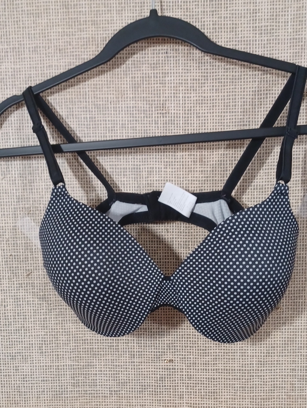 Polka Dot T-Shirt Bra - Black & White Seamless Support